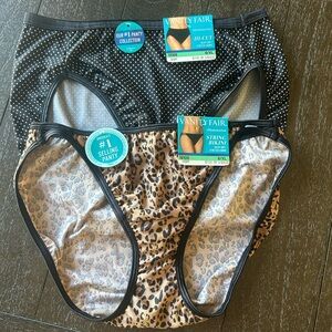 Vanity Fair Black Polka Dot and Leopard Print Panties